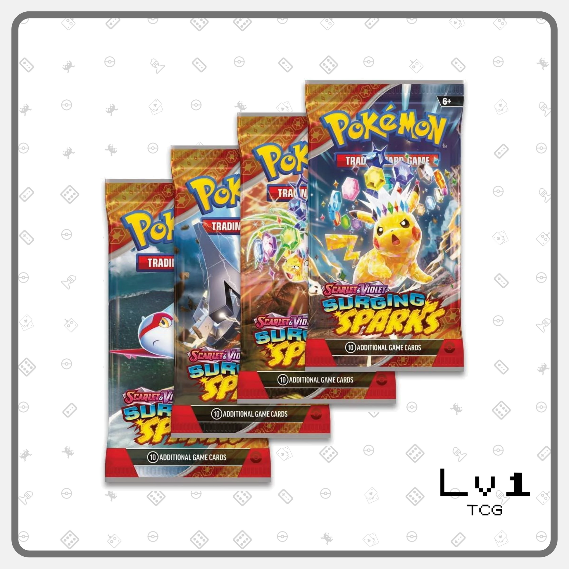 Pokemon SV8 Surging Sparks - Booster Bundle (6 Packs) Level1 TCG Pokemon SV8 Surging Sparks - Booster Bundle (6 Packs) Level1 TCG